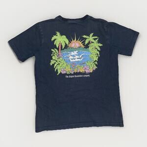 Vintage Kids Quiksilver Surf T-Shirt Blue Medium 90s Single Stitch Graphic 16x21
